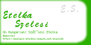 etelka szelesi business card